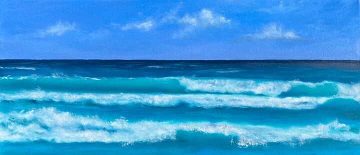 Painting titled "The coast of Mexico" by Maria Bobrovskaya, Original Artwork, Oil