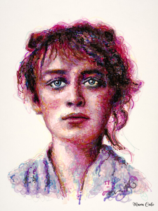 Dessin intitulée "Camille CLAUDEL" par Maria Cielo, Œuvre d'art originale, Crayon