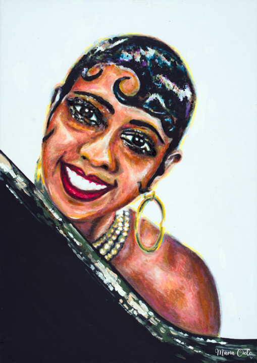 Pintura titulada "Joséphine BAKER - F…" por Maria Cielo, Obra de arte original, Tiza