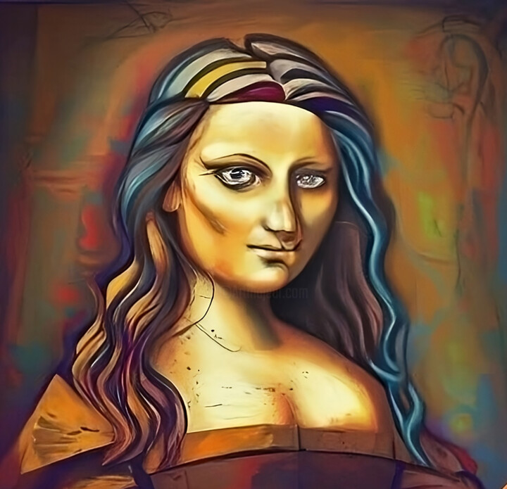 Digital Arts titled "Gioconda sensual" by Maria De Los Ángeles Posadas (Cati), Original Artwork, AI generated image