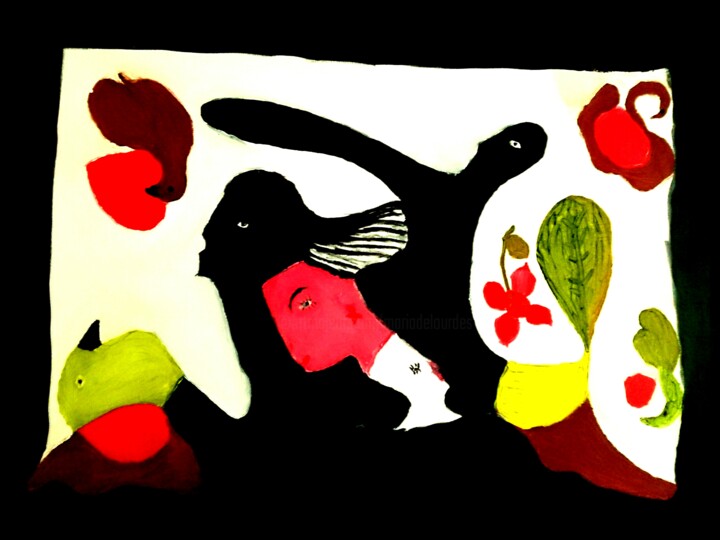 绘画 标题为“A beleza e a Força…” 由Maria De Lourdes De Castro Rodrigues, 原创艺术品, 墨