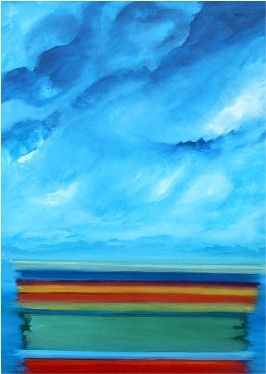 Painting titled "Horizontes II" by María Del Carmen Cruciani, Original Artwork, Oil