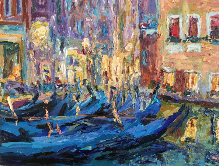Картина под названием "Venice Italy Europe…" - Maria Delendik, Подлинное произведение искусства, Масло