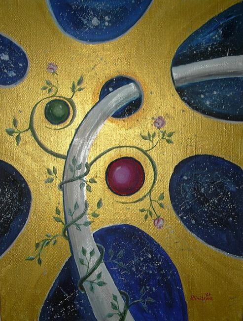 Painting titled "Cosmos" by Maria Dimitrova, Original Artwork