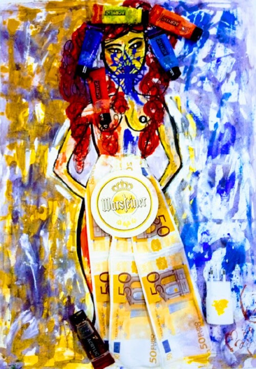 Painting titled "Les Muses, La PRINC…" by Maria Frank Mar, Original Artwork, Acrylic