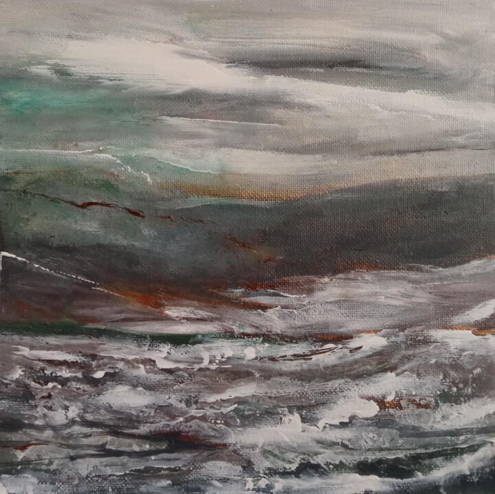 Painting titled "Storm" by Maria Gomon, Original Artwork, Acrylic