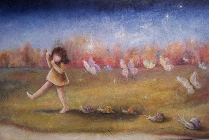 Pintura titulada "Il flauto magico" por Maria-Grazia Innocenti, Obra de arte original, Acrílico
