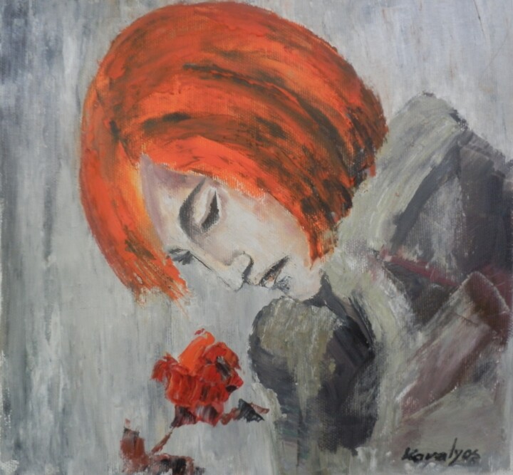 Pintura intitulada "Roses perfume" por Maria Karalyos, Obras de arte originais, Óleo