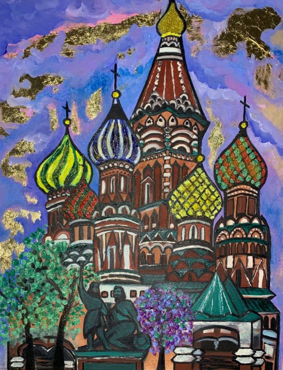 Painting titled "My Moscow" by Maria Klimova, Original Artwork, Oil
