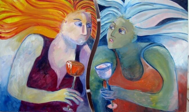 Pintura intitulada "A festa" por Maria Lucia Pacheco, Obras de arte originais, Óleo