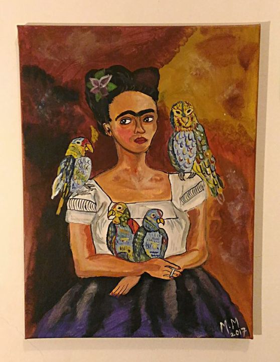 Pintura intitulada "Frida Kahlo" por Mariam, Obras de arte originais, Acrílico