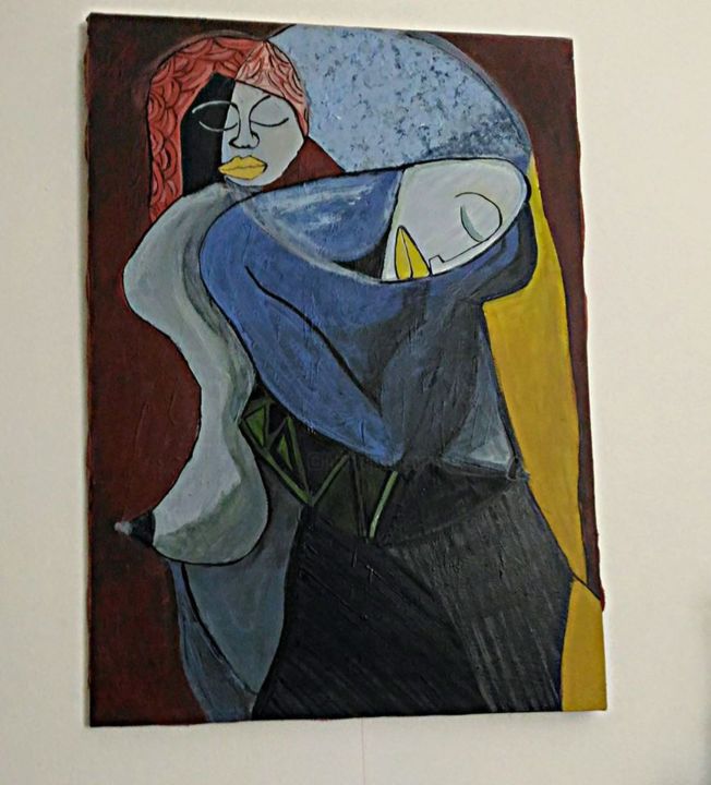 Pintura intitulada ""African love"" por Mariam, Obras de arte originais, Acrílico