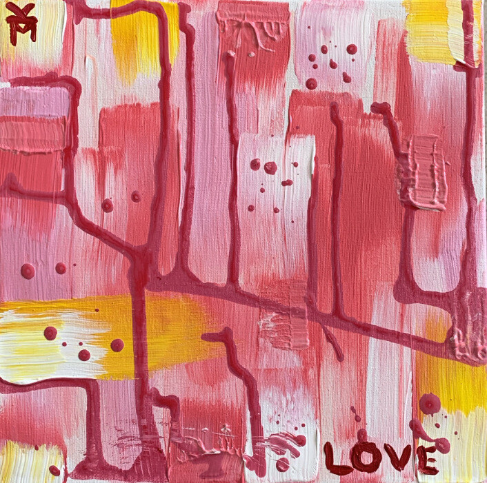 Dessin intitulée "LOVE" par Mariia Kramchaninova, Œuvre d'art originale, Acrylique