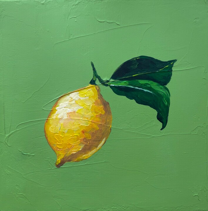 Ζωγραφική με τίτλο "Citrus Aroma of Ama…" από Maria Mindal, Αυθεντικά έργα τέχνης, Ακρυλικό Τοποθετήθηκε στο Ξύλινο φορείο σ…