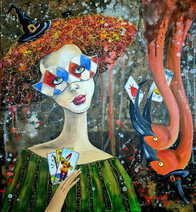 Painting titled "Кто-то знает о твое…" by Maria Nesterova, Original Artwork, Acrylic