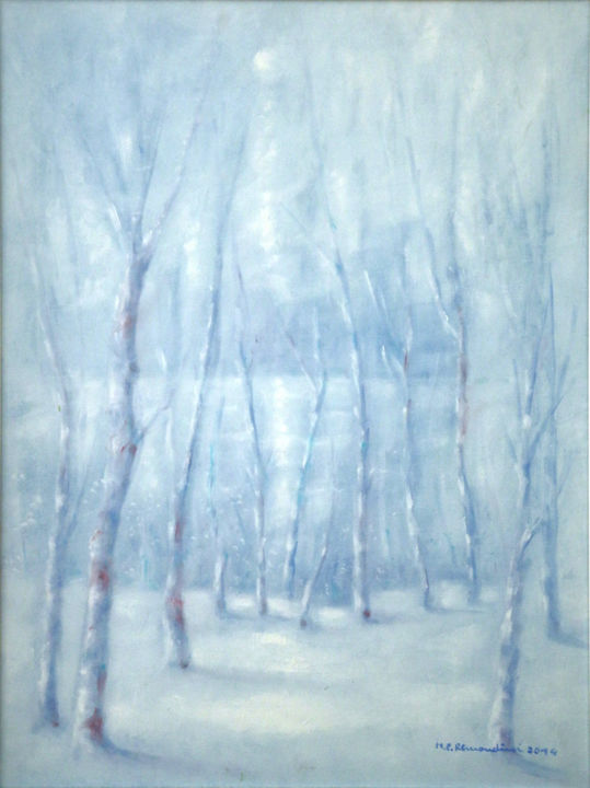 Pittura intitolato "Romantico inverno -…" da Maria Paola Remondini, Opera d'arte originale, Olio