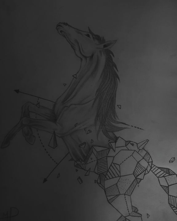 Drawing titled "Fantasy horse" by Maria Politou, Original Artwork