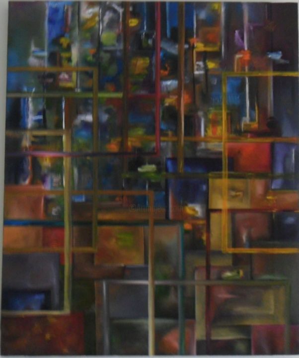 Painting titled "windows.jpg" by Maria Ribeiro, Original Artwork, Oil