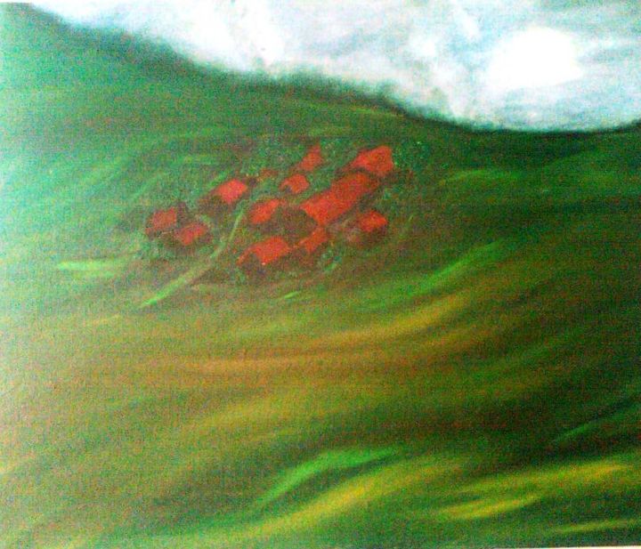 Painting titled "valley.jpg" by Maria Ribeiro, Original Artwork