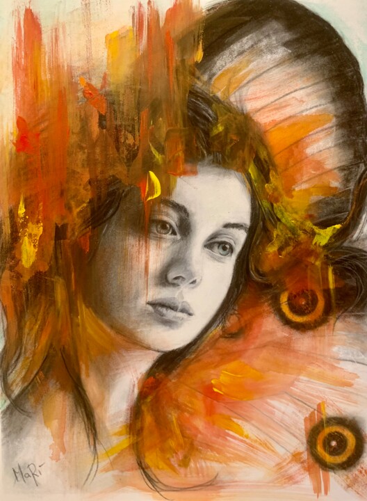 Drawing titled "Didyma" by Maria Romano, Original Artwork, Acrylic