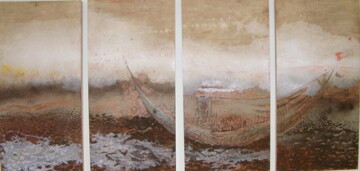 Malerei mit dem Titel "Barca uno" von Maria Rosa Astorga, Original-Kunstwerk
