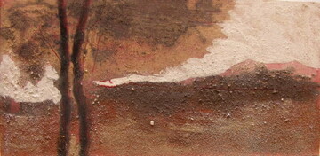 Schilderij getiteld "Arbol rojo cinco" door Maria Rosa Astorga, Origineel Kunstwerk