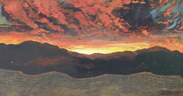 Painting titled "Puesta de sol" by Maria Rosa Astorga, Original Artwork