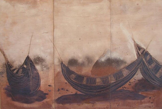 绘画 标题为“Tres barcas” 由Maria Rosa Astorga, 原创艺术品