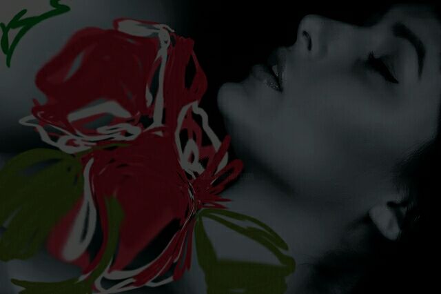 Grafika cyfrowa / sztuka generowana cyfrowo zatytułowany „mujer con flor.jpg” autorstwa Maria Rosario Garrido Fernandez-Pita…