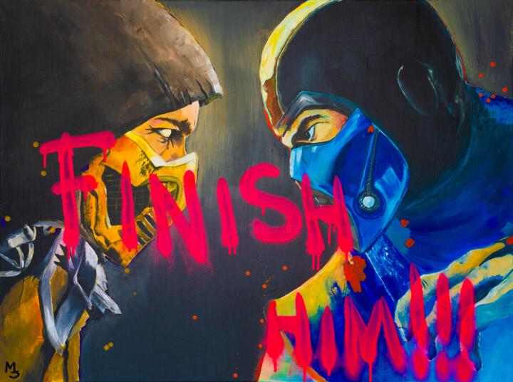 Painting titled ""Finish him"" by Maria Saleh, Original Artwork, Acrylic