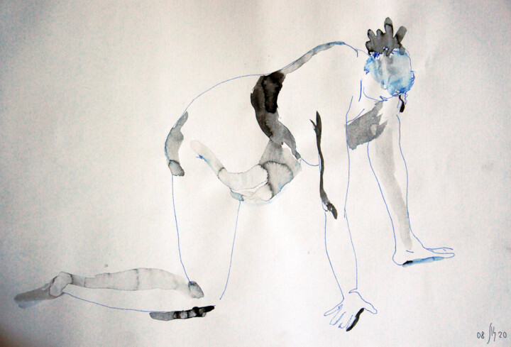 Рисунок под названием "Nu-16 (Anna) - orig…" - Maria Shedrina, Подлинное произведение искусства, Чернила