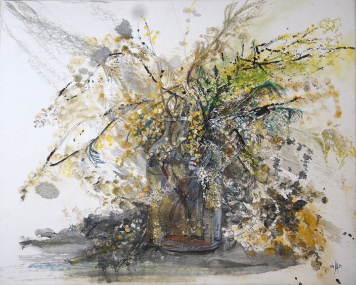 Peinture intitulée "Disgusting yellow f…" par Maria Shedrina, Œuvre d'art originale, Aquarelle