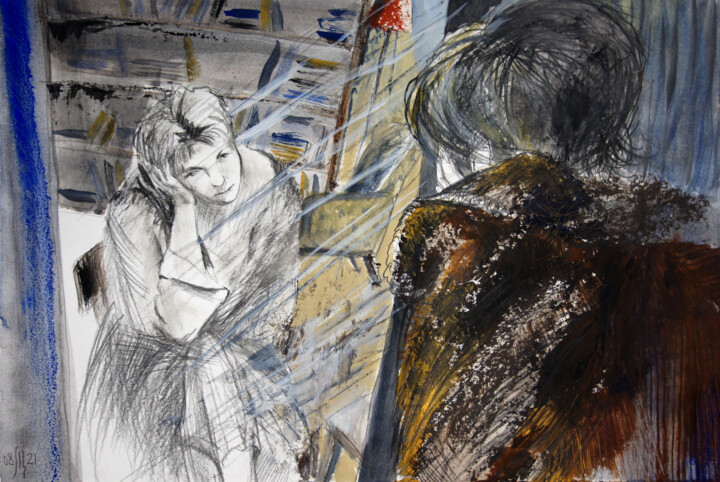 Картина под названием "I'm a bad wife - fi…" - Maria Shedrina, Подлинное произведение искусства, Темпера