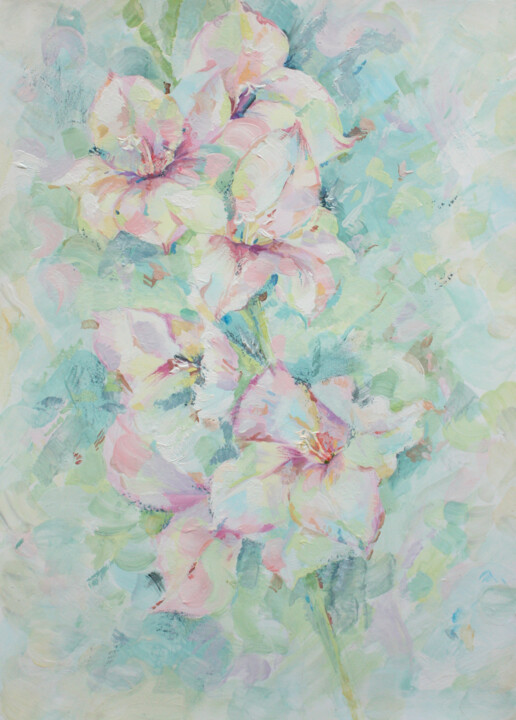Peinture intitulée "Flowers" par Maria Smetanina, Œuvre d'art originale, Tempera
