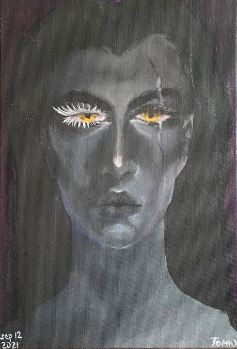 Peinture intitulée "BlackWhiteGrey" par Mariia Solianik, Œuvre d'art originale, Acrylique