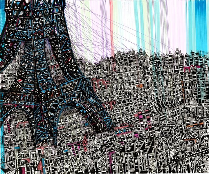 绘画 标题为“Paris” 由Maria Susarenko, 原创艺术品, 墨