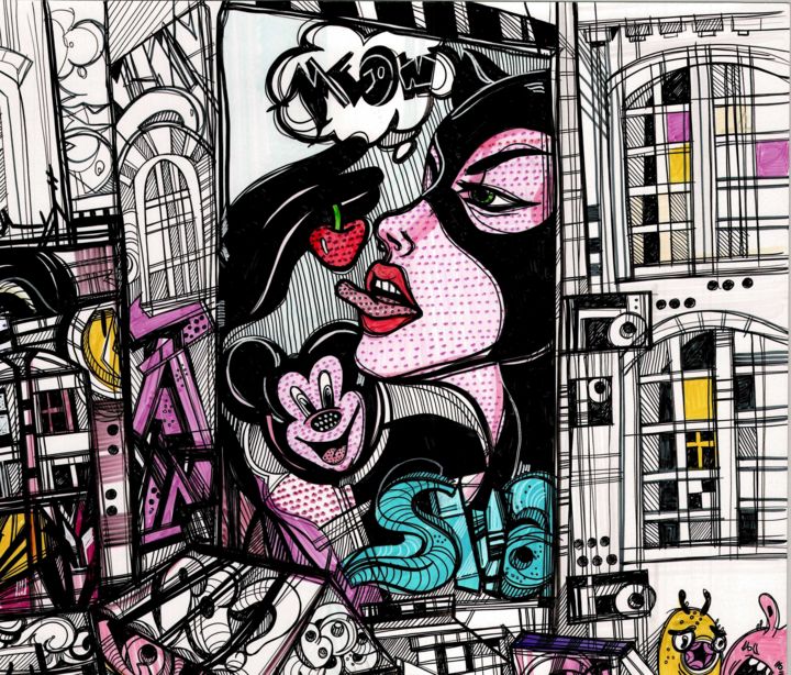 Pop Art Graffiti, Drawing by Maria Susarenko Artmajeur