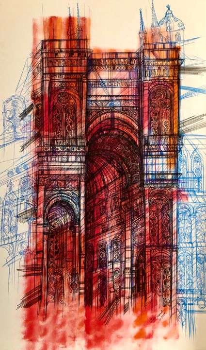 Painting titled "Galleria Vittorio E…" by Maria Susarenko, Original Art, Acrylic