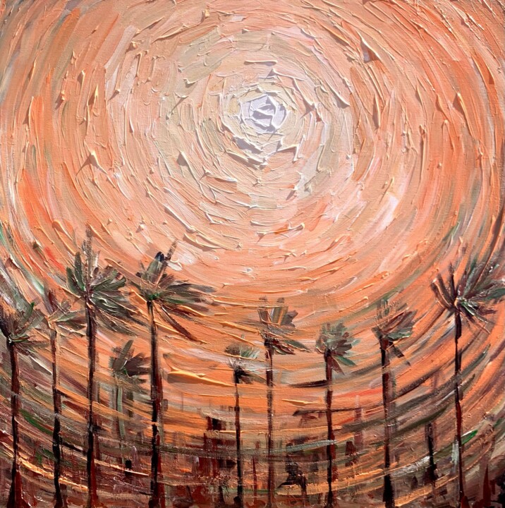 Painting titled "SANDSTORM" by Maria Tuzhilkina, Original Artwork, Acrylic Mounted on Wood Stretcher frame