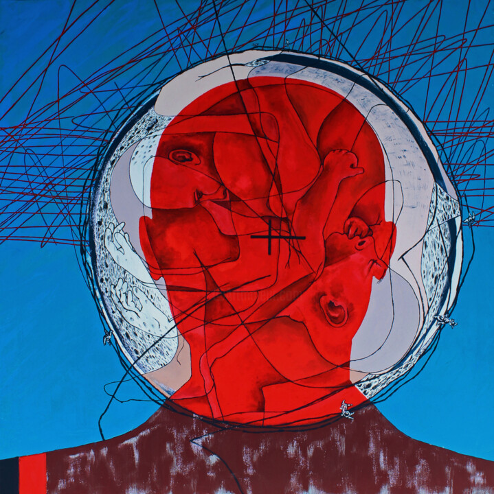 Картина под названием "I am" - Maria&Vadim Lipovsky, Подлинное произведение искусства, Акрил Установлен на Деревянная рама д…