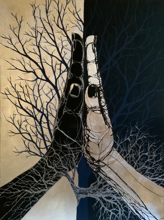 제목이 "REFLECTION 3"인 미술작품 Maria&Vadim Lipovsky로, 원작, 아크릴 나무 들것 프레임에 장착됨