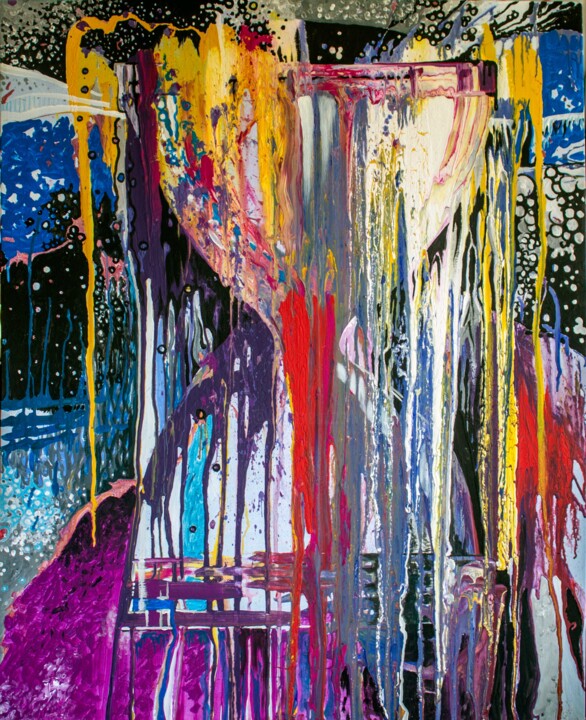 Картина под названием "HOURGLASS" - Maria&Vadim Lipovsky, Подлинное произведение искусства, Акрил Установлен на Деревянная р…