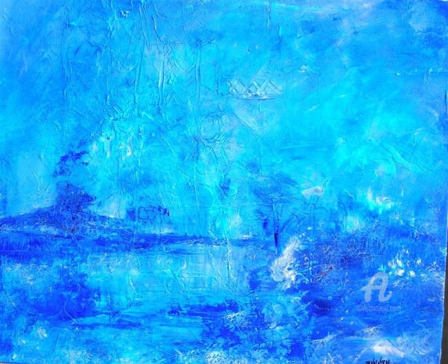 Painting titled "entre ciel et mer 2" by Maria Valverde, Original Artwork