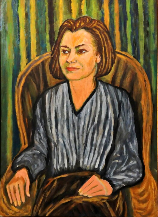 Schilderij getiteld "Portrait of Aranka" door Maria Van Raalten, Origineel Kunstwerk, Olie