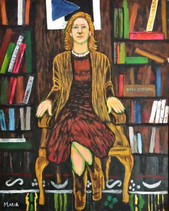 Картина под названием "Portrait of Profess…" - Maria Van Raalten, Подлинное произведение искусства, Масло