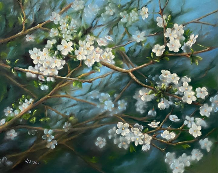 Peinture intitulée "Fleurs de printemps" par Maria Vasilevich, Œuvre d'art originale, Pastel