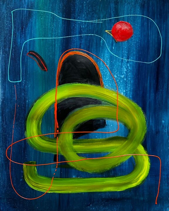 Peinture intitulée "Cherry" par Maria-Victoria Checa, Œuvre d'art originale, Acrylique