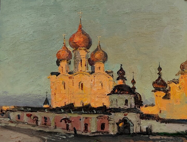 Painting titled "Закат в Ростове" by Maria Vinichenko, Original Artwork, Oil