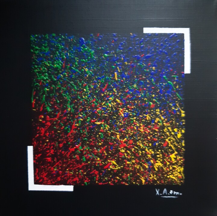 Peinture intitulée "Black and colors" par Maria Xavier Alves (XAM), Œuvre d'art originale, Acrylique