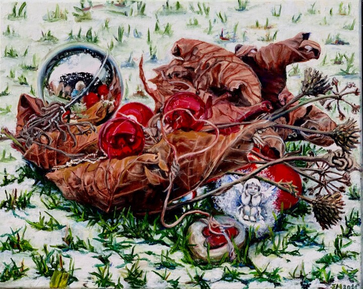 Malerei mit dem Titel "December" von Maria Zasidkovych (Mariia), Original-Kunstwerk, Öl
